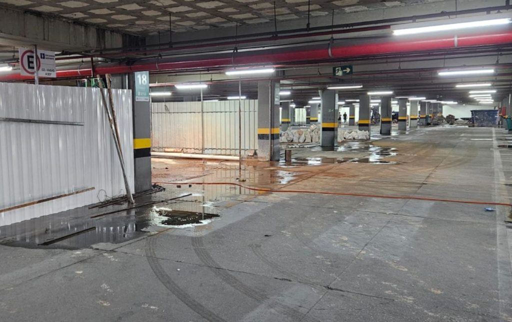 Estacionamento coberto do Internacional está parcialmente fechado para obras